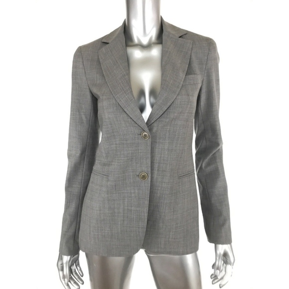 Theory Jackets & Blazers - Theory Womens Wool Lycra Blazer Jacket Sz 4 Gray